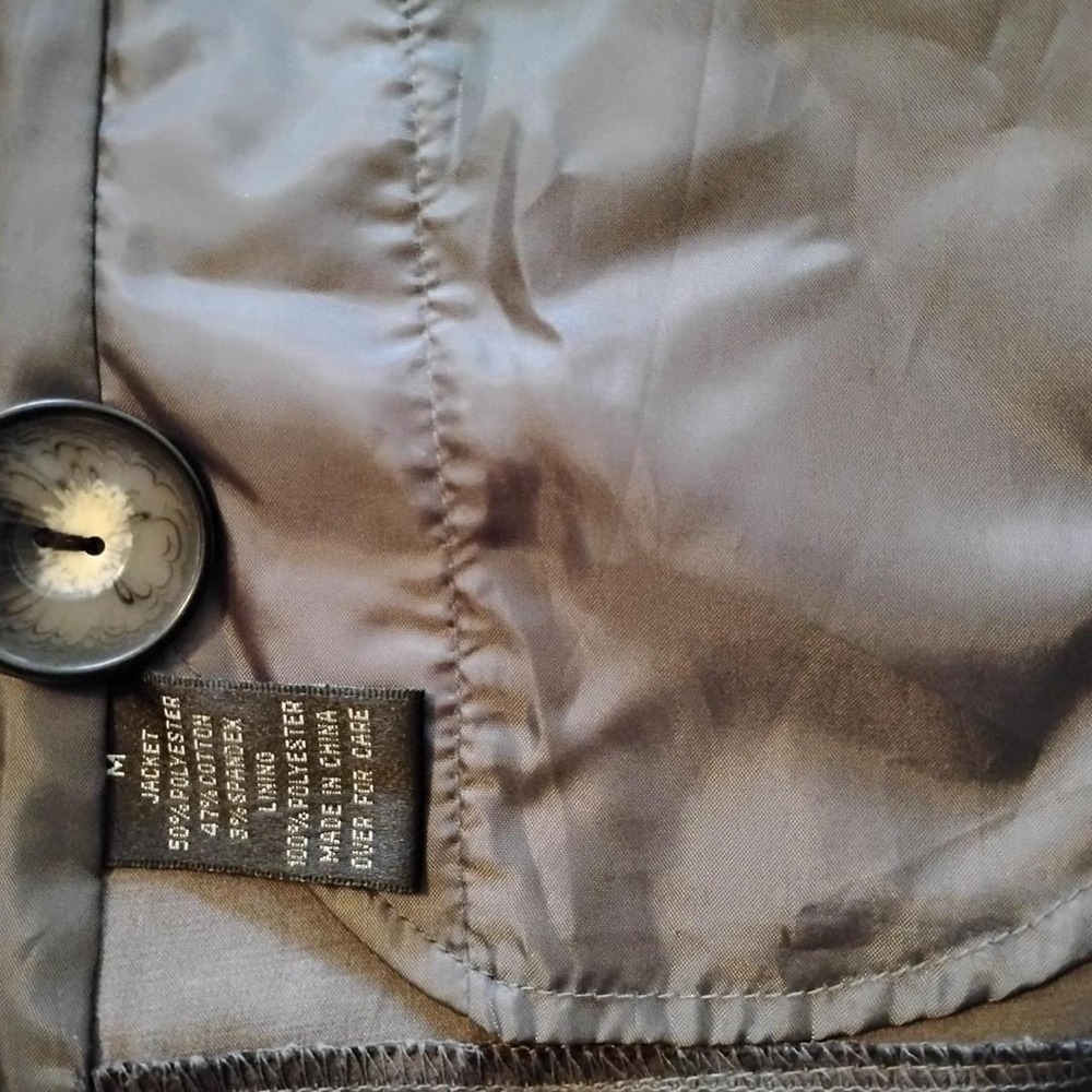 Y2K Vintage BCX Metallic Dark Vampy Trench Coat Dress 🌟 Fit & Flare Babydoll - Picture 8 of 8
